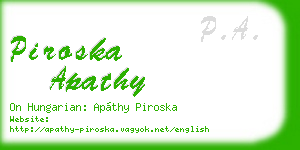 piroska apathy business card